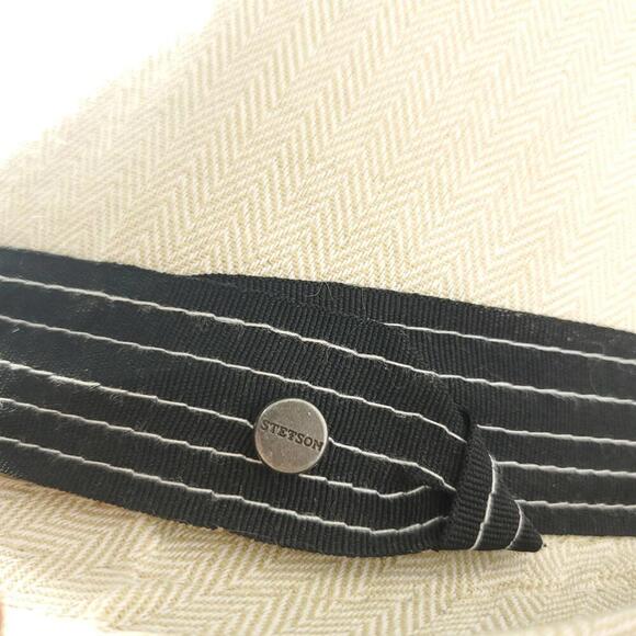 Stetson Hat Mens Linen Blend Small Medium Fedora Beachy All American Derby 60s - Picture 10 of 11
